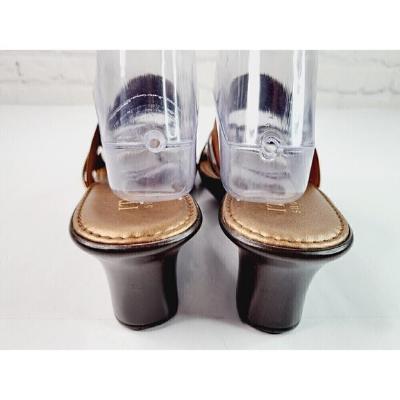 Italian Shoemakers Slip On Open Toe Size 10M Bronze Tone Colors Sandals - Picture 4 of 7